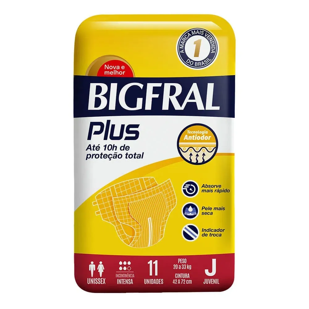 Fralda Geriátrica Bigfral Plus Juvenil 11 unidades