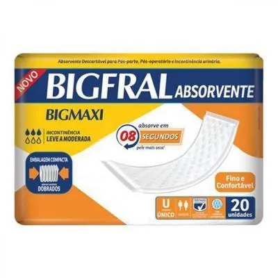 Absorvente Geriátrico Bigfral Bigmaxi Super 20 unidades