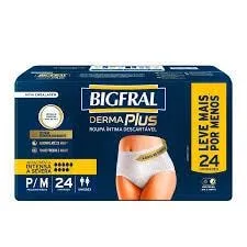 Roupa Íntima Derma Plus Bigfral - Tamanho P/M - 24 unidades