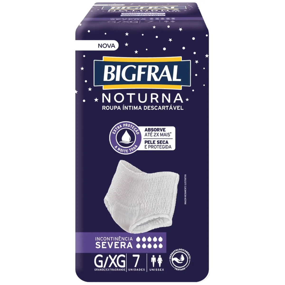 Roupa Íntima Descartável Noturna Bigfral - Tamanho G/XG - 7 unidades