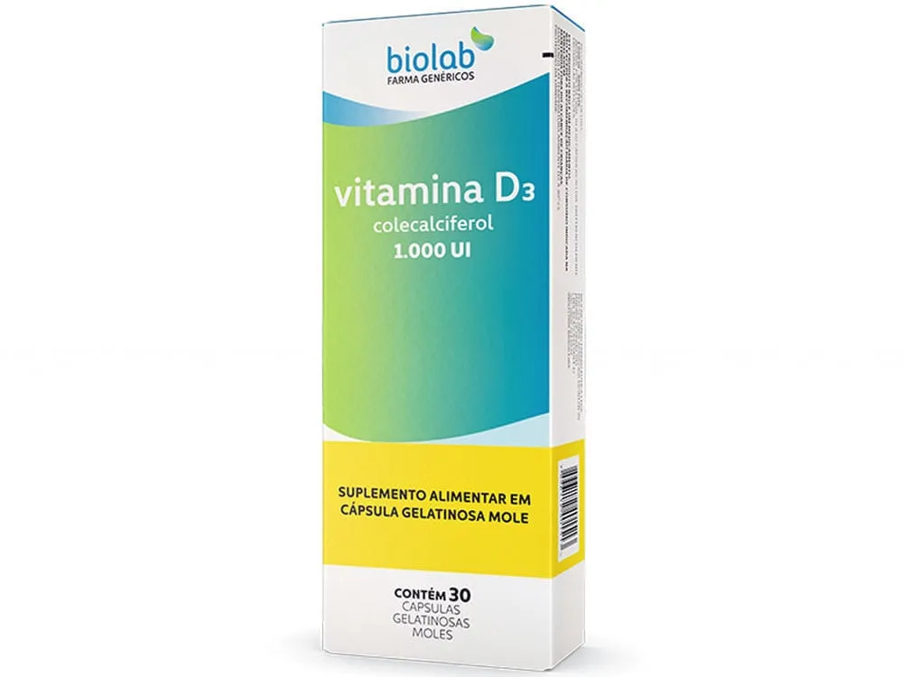 Vitamina D3 1000UI 30 Cápsulas Biolab
