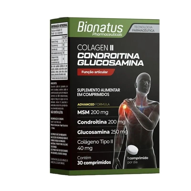 Colagen II Condroitina+Glucosamina Bionatus 30 Comprimidos