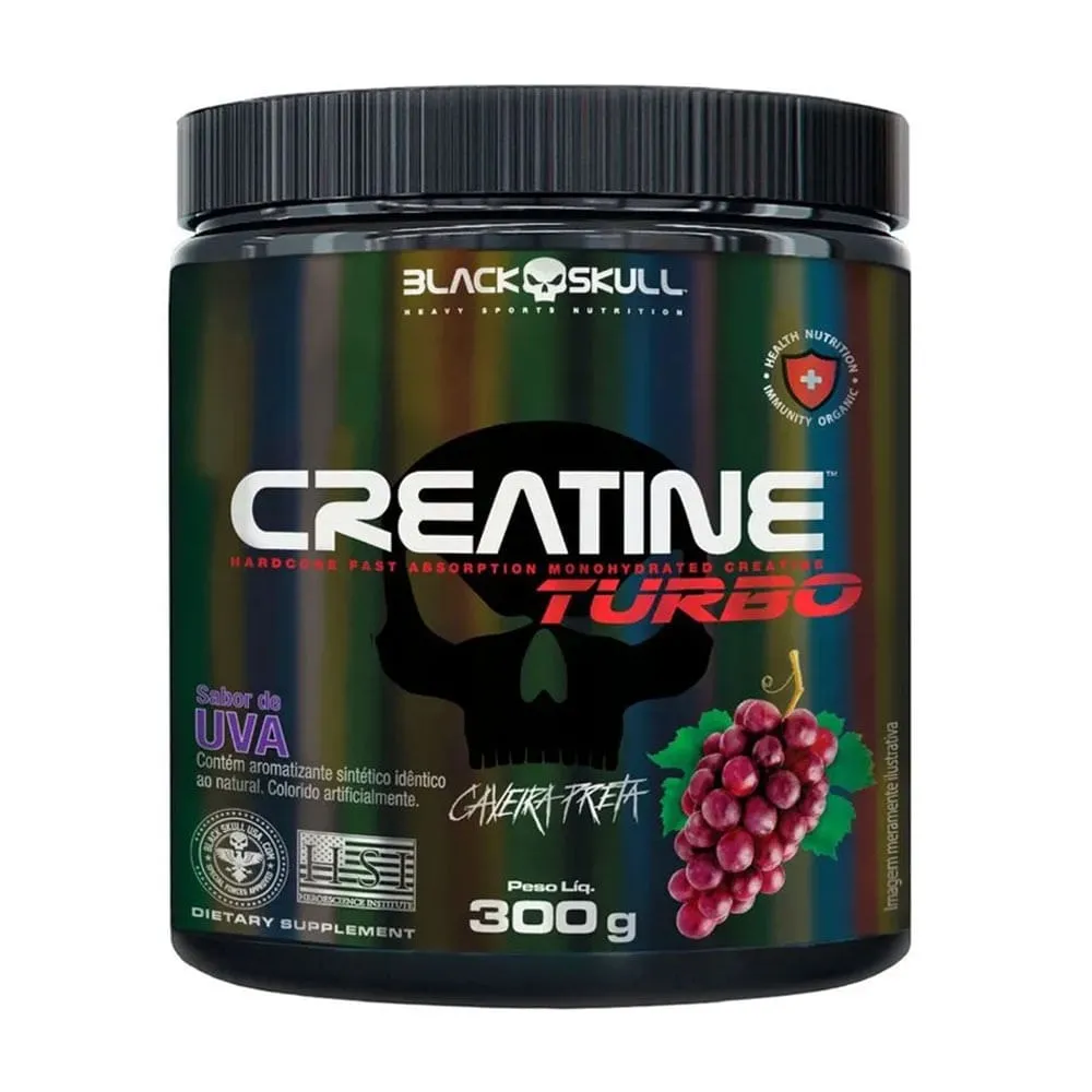 Creatine Turbo Creatina Sabor Uva Black Skull 300g
