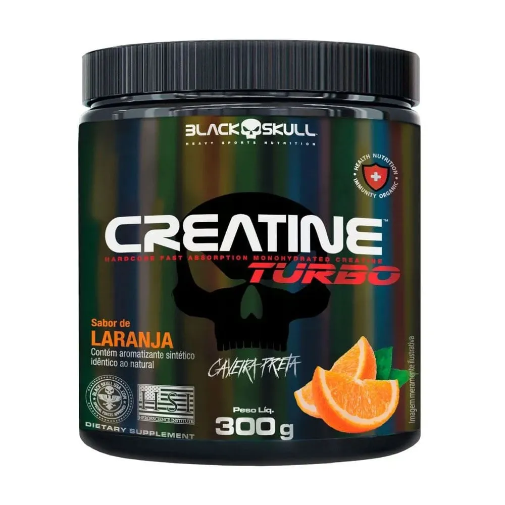 Creatine Turbo Creatina Sabor Laranja Black Skull 300g