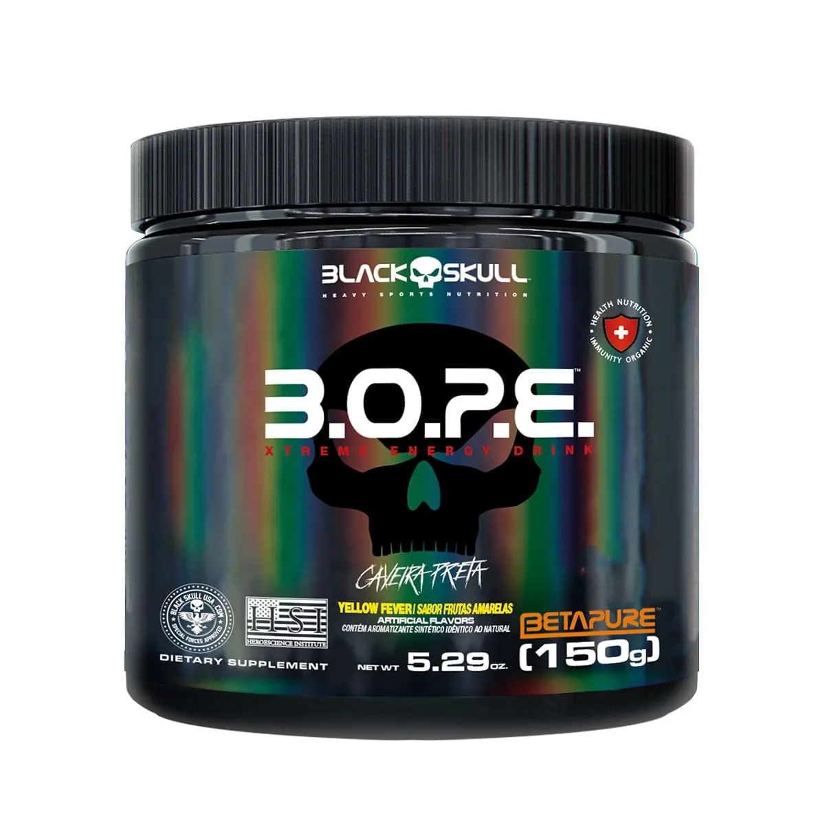 Pré Treino B.O.P.E Sabor Frutas Amarelas Black Skull 150g