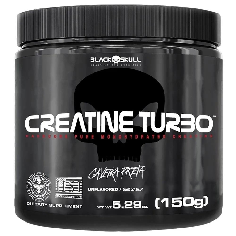 Creatine Turbo Creatina Sem Sabor Black Skull 150g