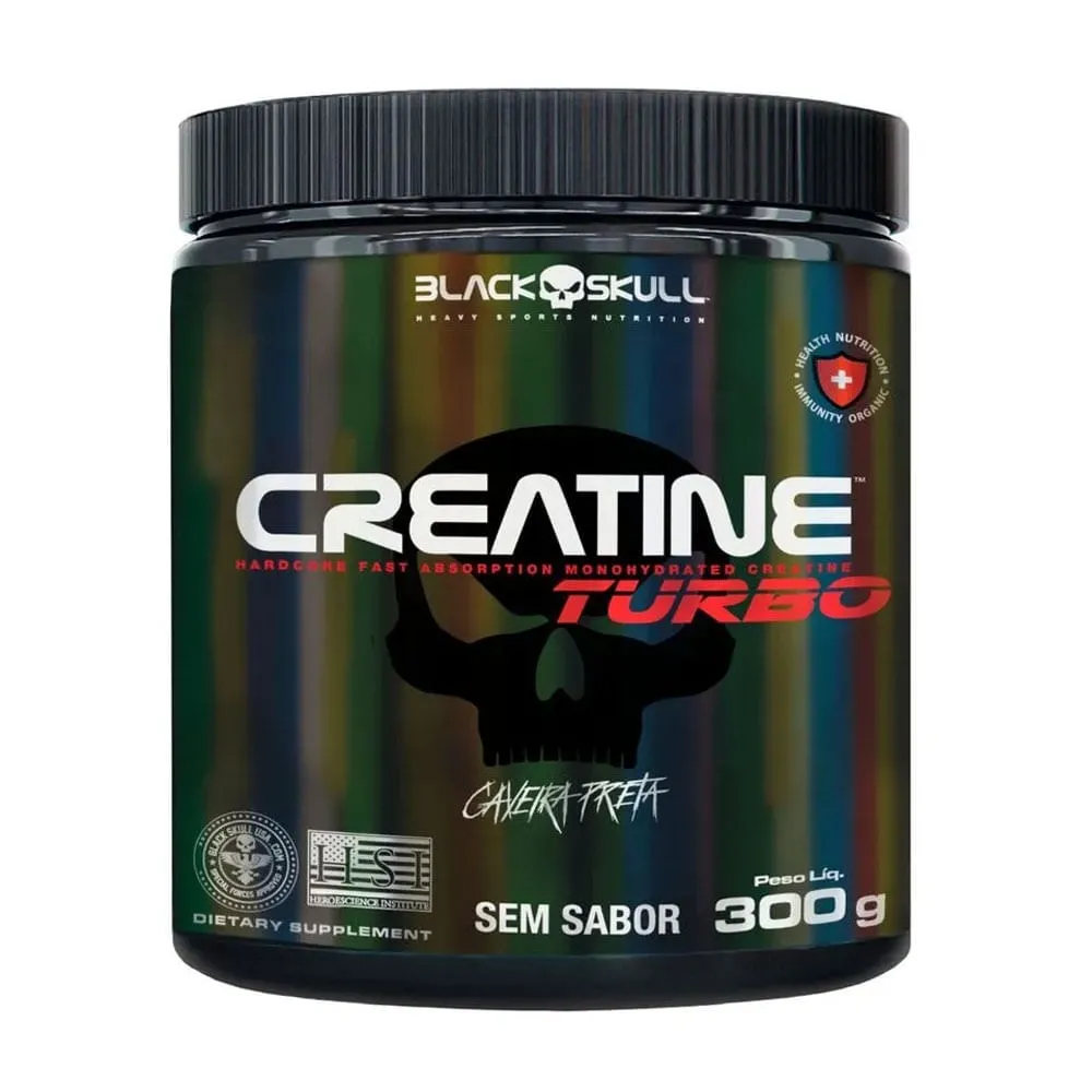 Creatine Turbo Creatina Sem Sabor Black Skull 300g