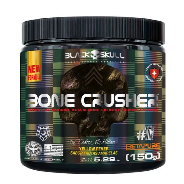 Pré-Treino Bone Crusher Sabor Yellow Fever Black Skull 150g