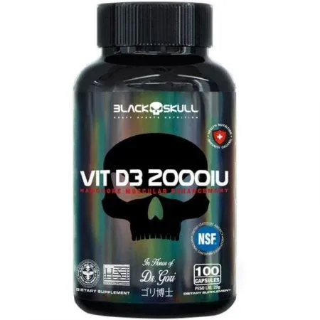 Vitamina D3 2000UI Black Skull 100 Cápsulas