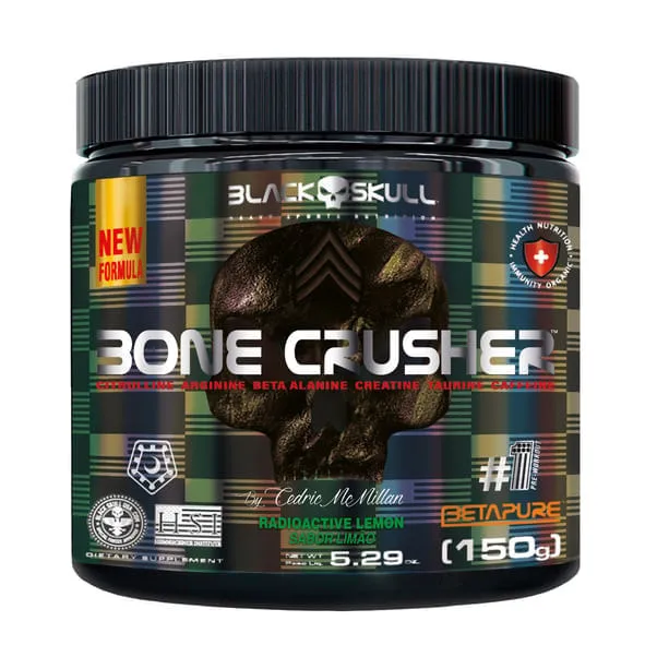 Pré-Treino Bone Crusher Lemon Radioactive Black Skull 150g