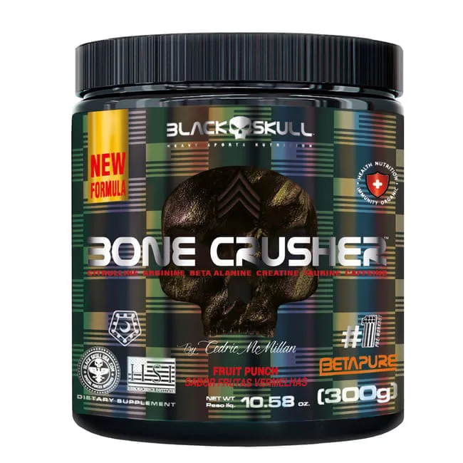 Pré-Treino Bone Crusher Sabor Fruit Punch Black Skull 300g