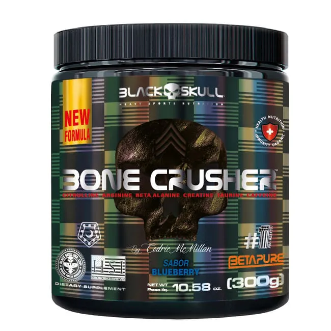 Pré-Treino Bone Crusher Sabor Blueberry Black Skull 300g