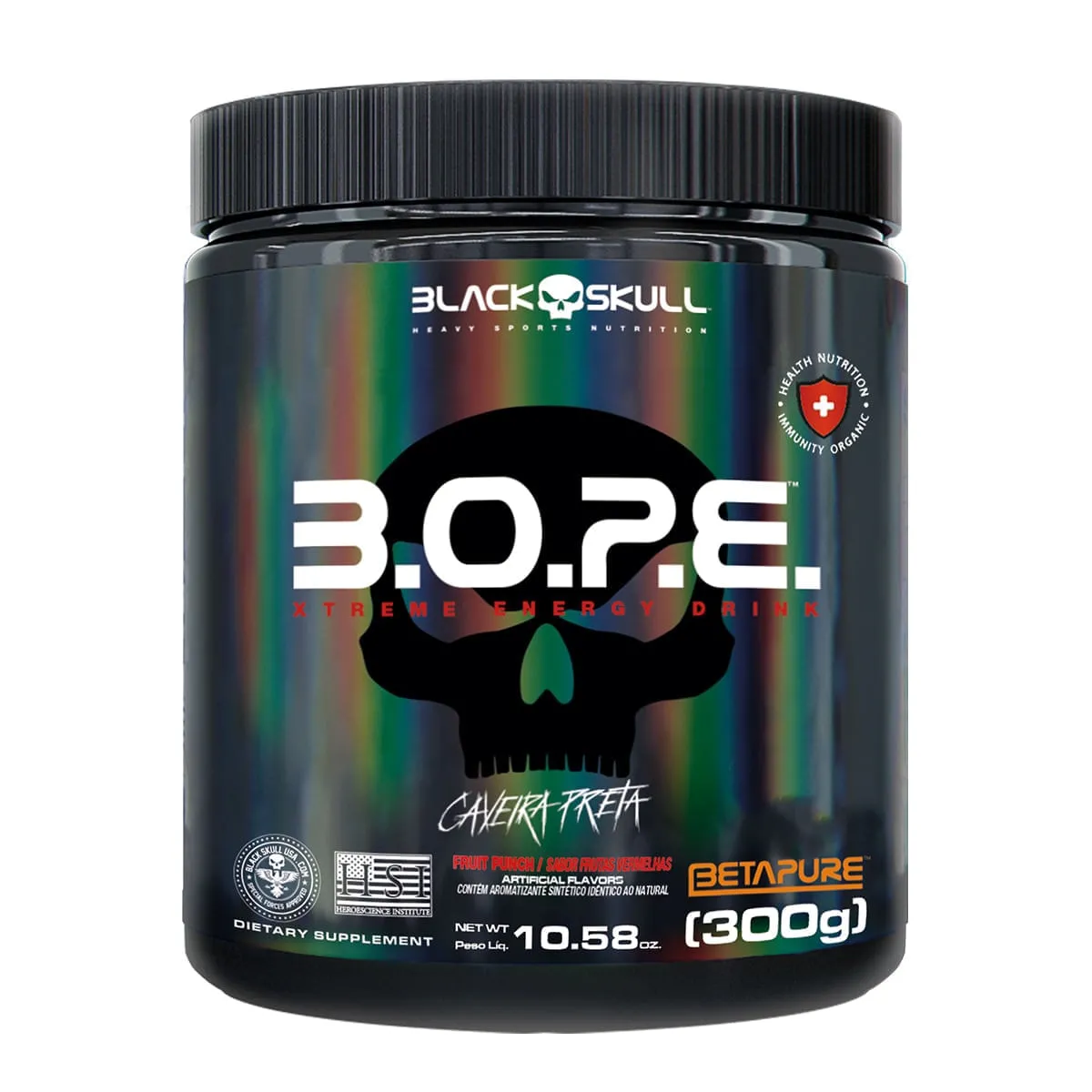 Pré Treino B.O.P.E Sabor Frutas Vermelhas Black Skull 300g