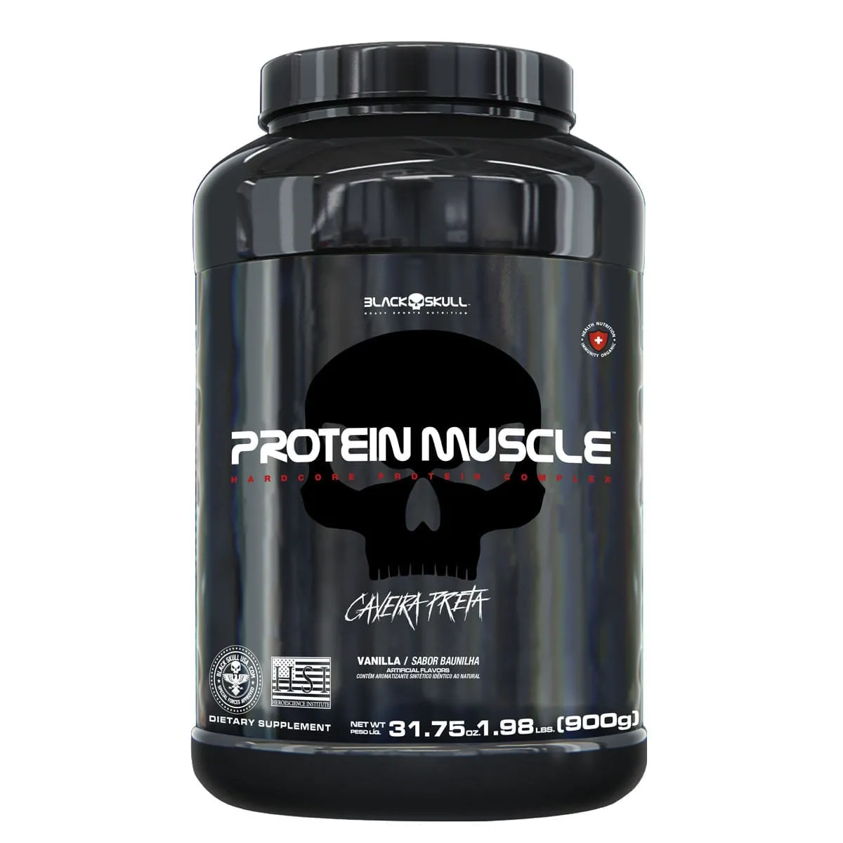 Protein Muscle Baunilha Black Skull 900g