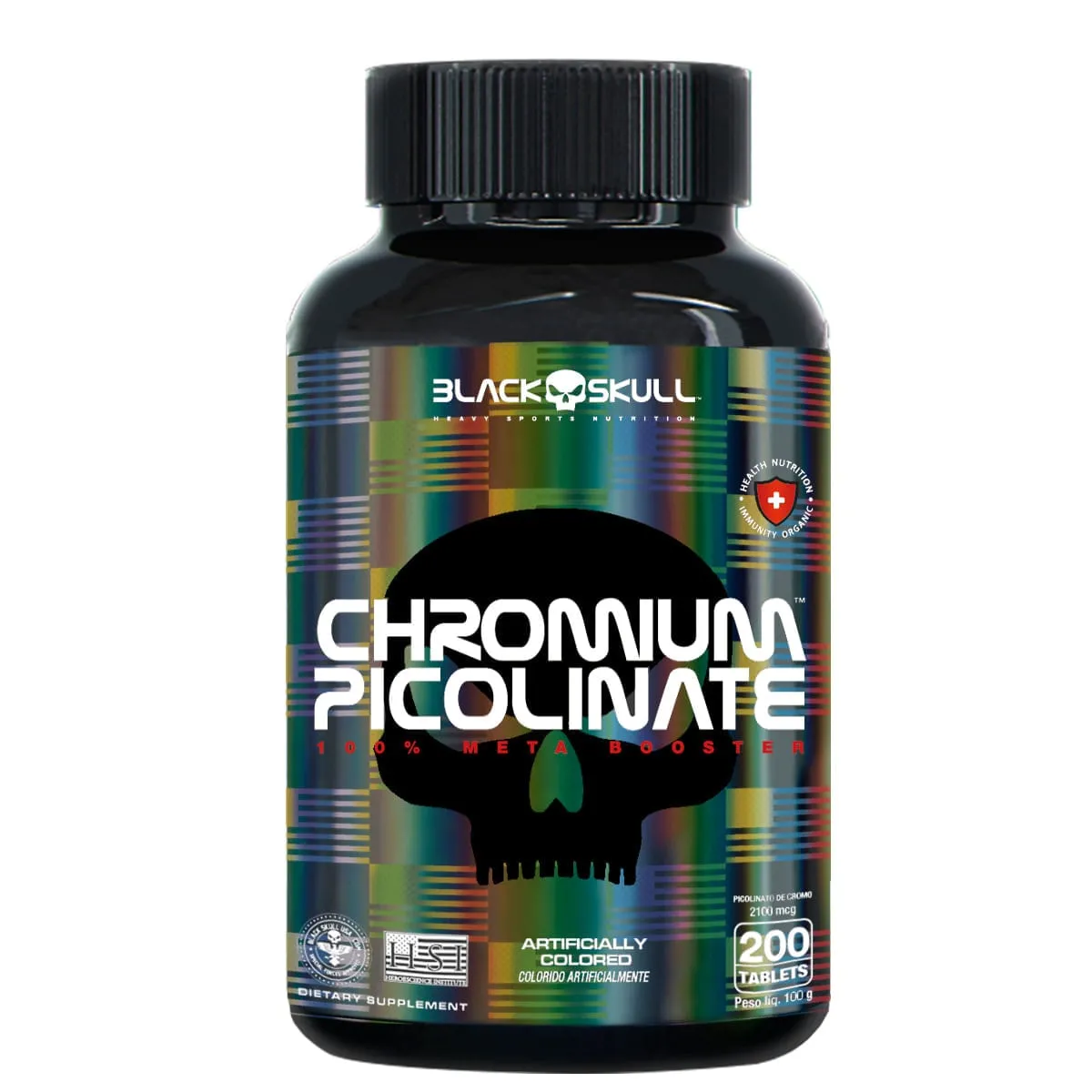 Chromium Picolinate Picolinato de Cromo Black Skull 200 Tabletes