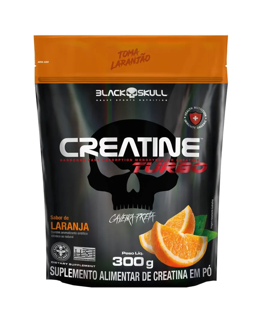 Creatine Turbo Creatina Refil Laranja Black Skull 300g