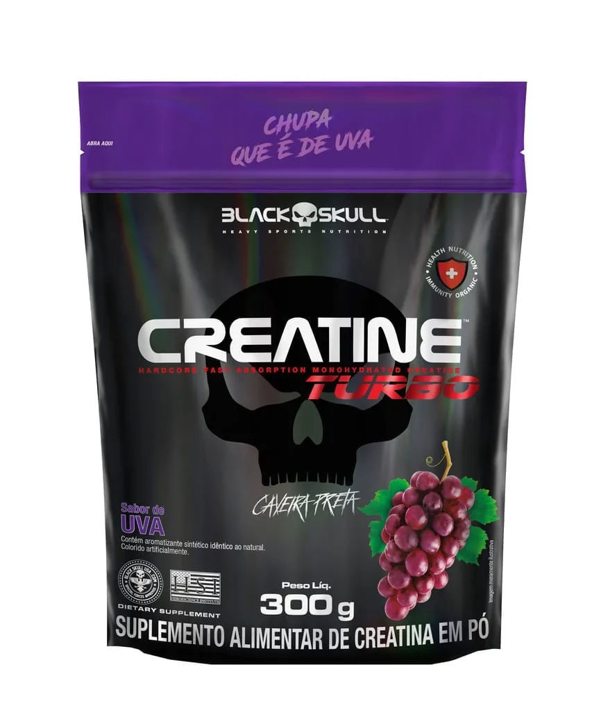 Creatine Turbo Creatina Refil Uva Black Skull 300g
