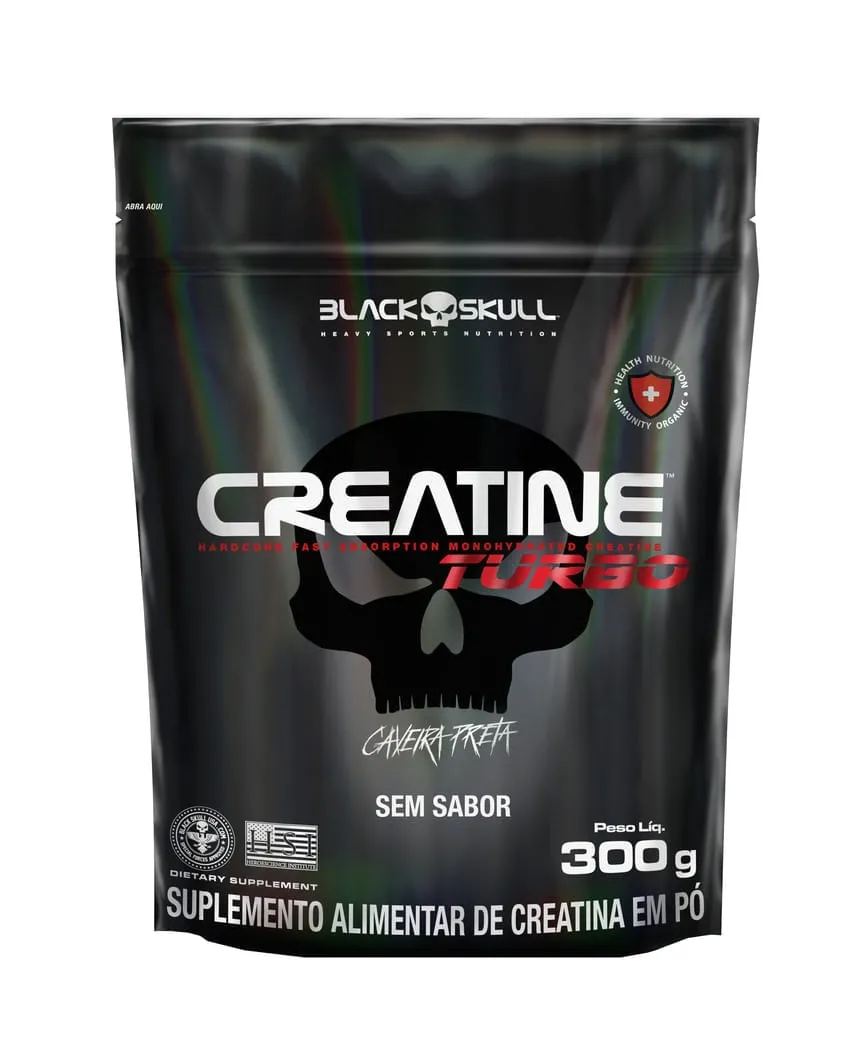 Creatine Turbo Creatina Refil Sem Sabor Black Skull 300g