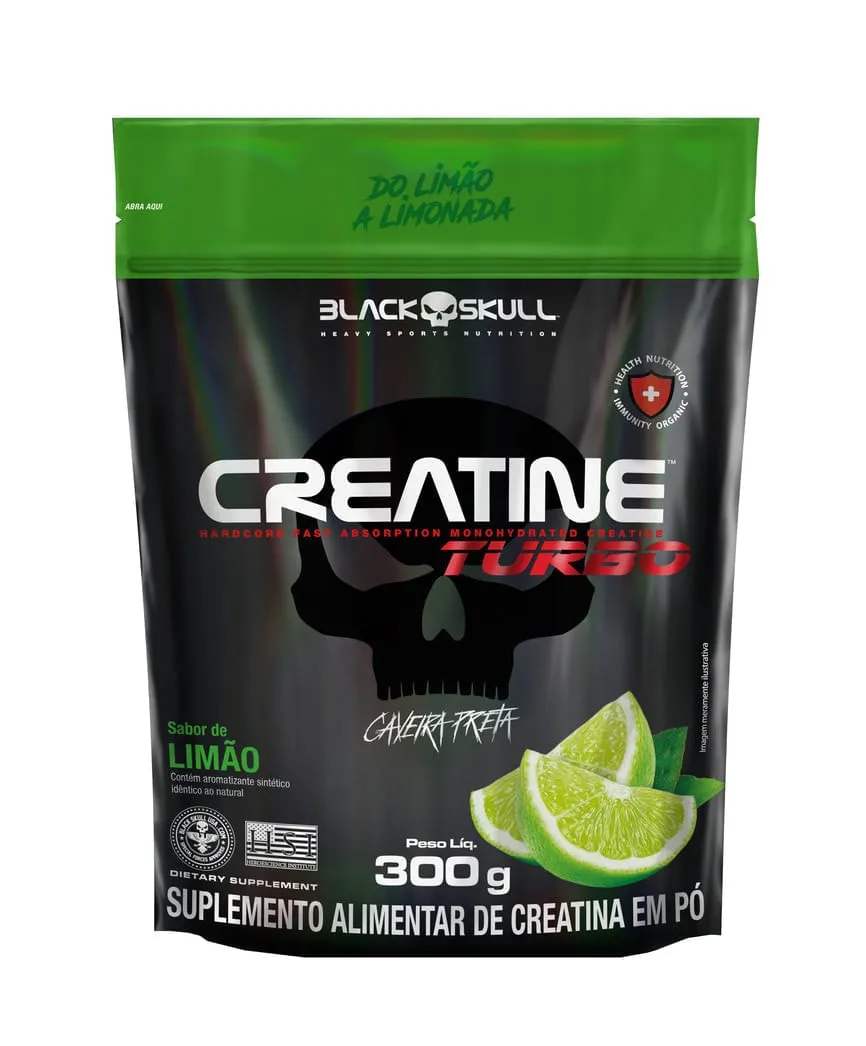 Creatine Turbo Creatina Refil Limão Black Skull 300g