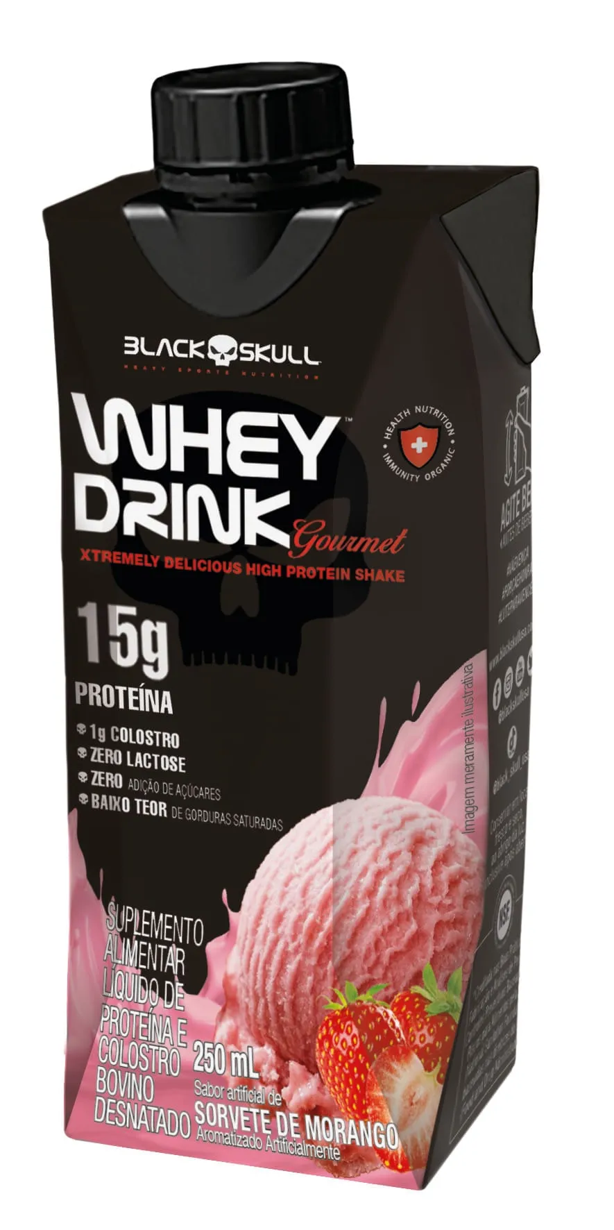 Whey Drink Gourmet Morango Pronto Para Beber 250ml