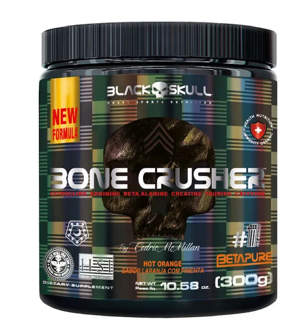 Pré-Treino Bone Crusher Sabor Hot Orange Black Skull 300g