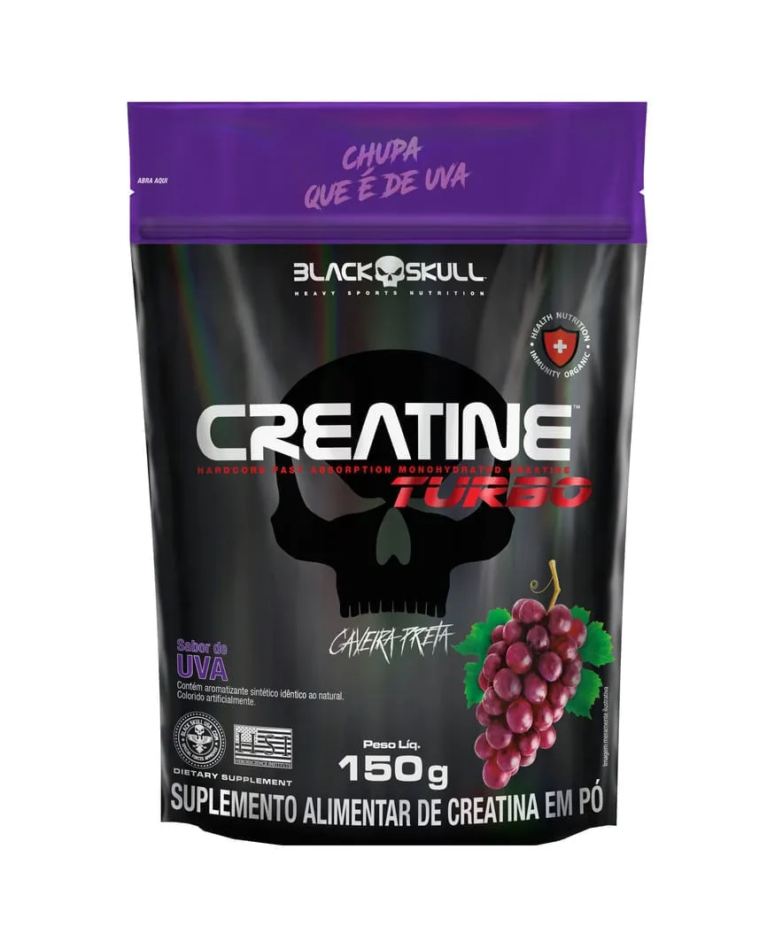 Creatine Turbo Creatina Refil Uva Black Skull 150g