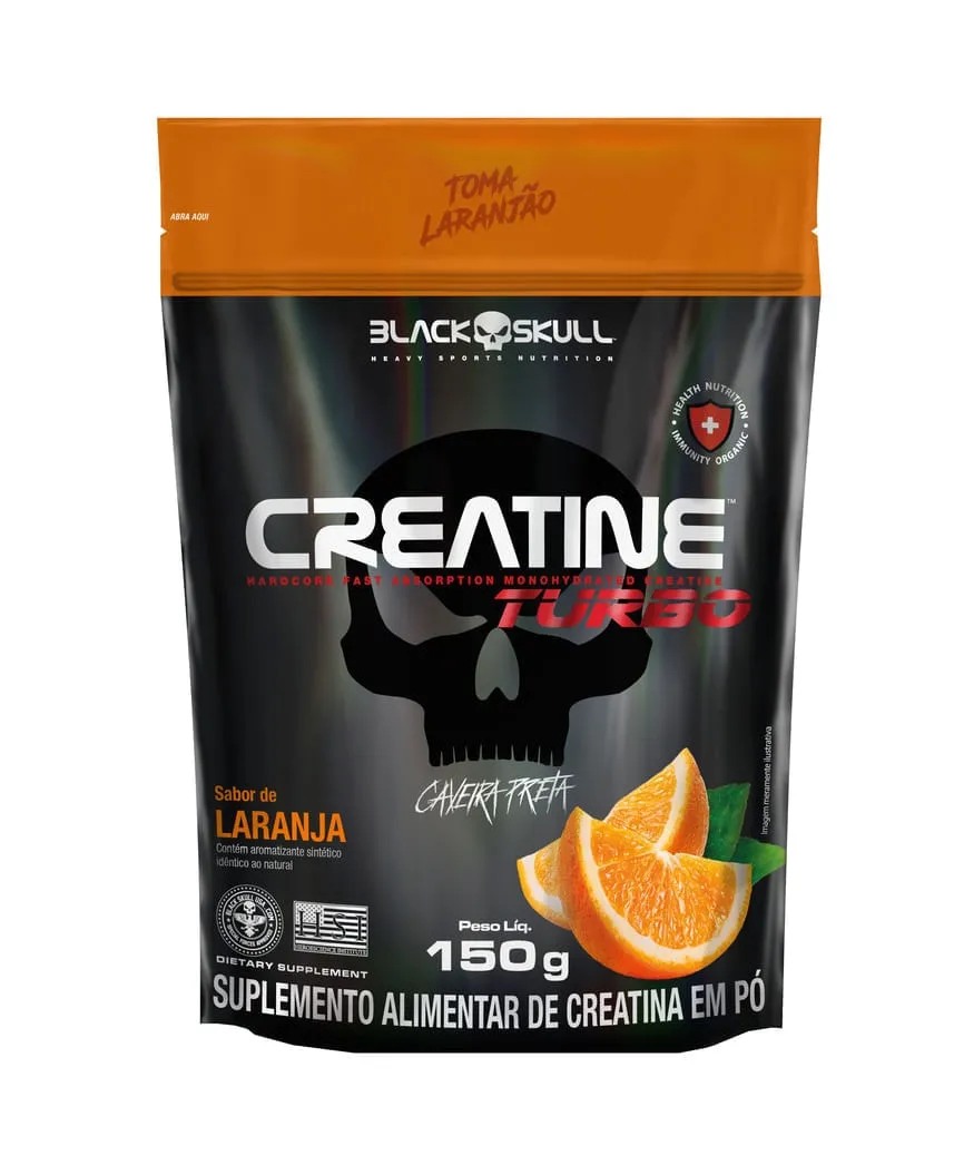 Creatine Turbo Creatina Refil Laranja Black Skull 150g