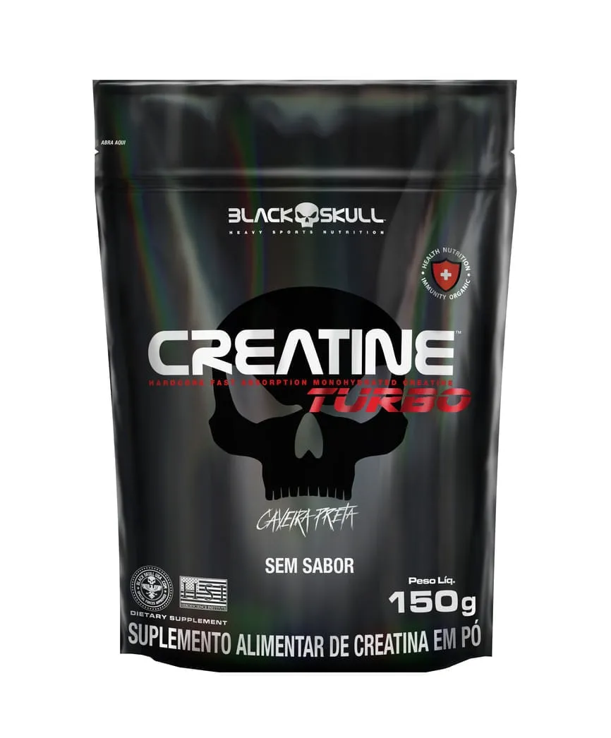 Creatine Turbo Creatina Refil Sem Sabor Black Skull 150g