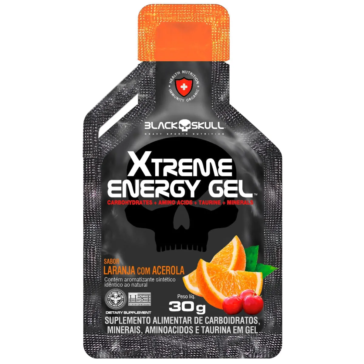 Xtreme Energy Gel Laranja 10 Sachês de 30g Cada