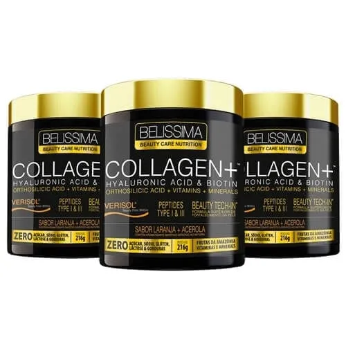 Kit 3 Collagen Plus Belíssima Laranja Com Acerola 264g