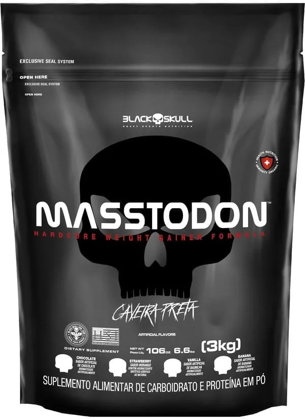 Hipercalórico Masstodon Refil Baunilha Black Skull 3Kg