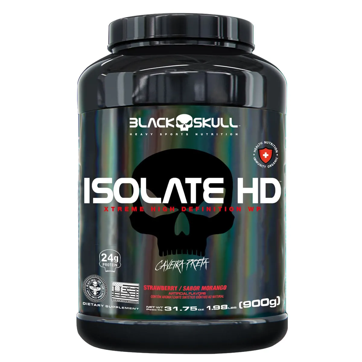 Isolate HD Whey Protein Morango Black Skull 900g