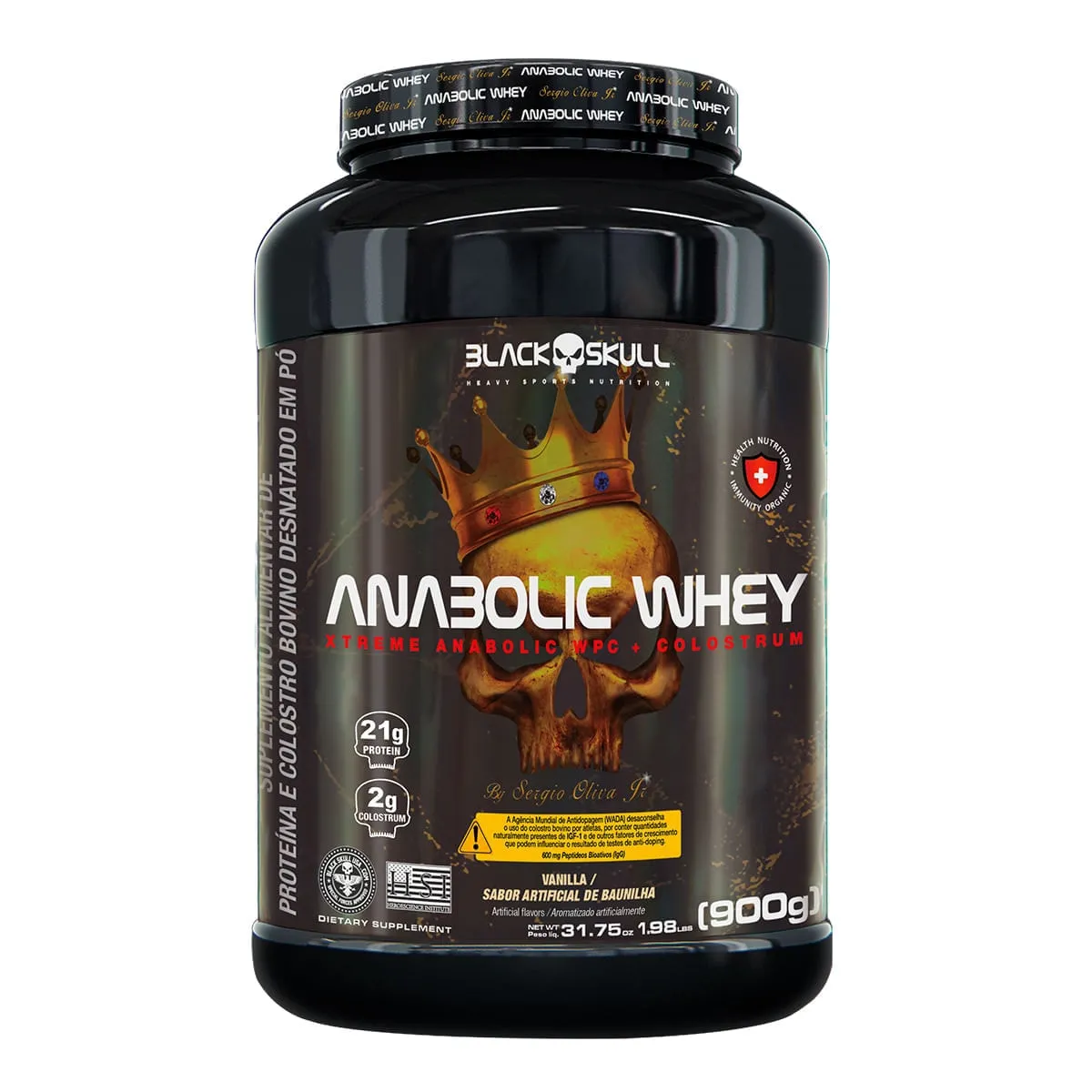 Anabolic Whey Baunilha Black Skull 900g