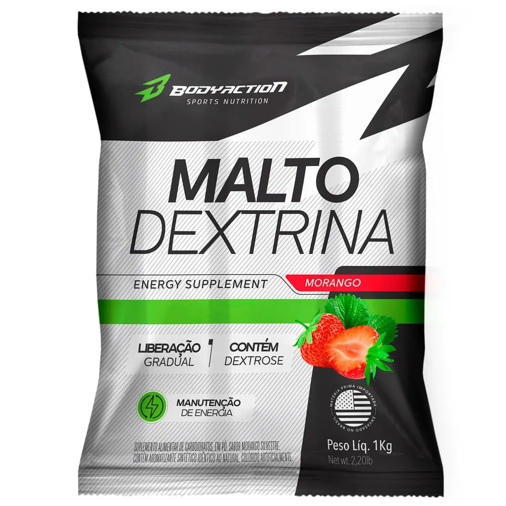 Maltodextrina Bodyaction Sabor Morango Silvestre 1Kg