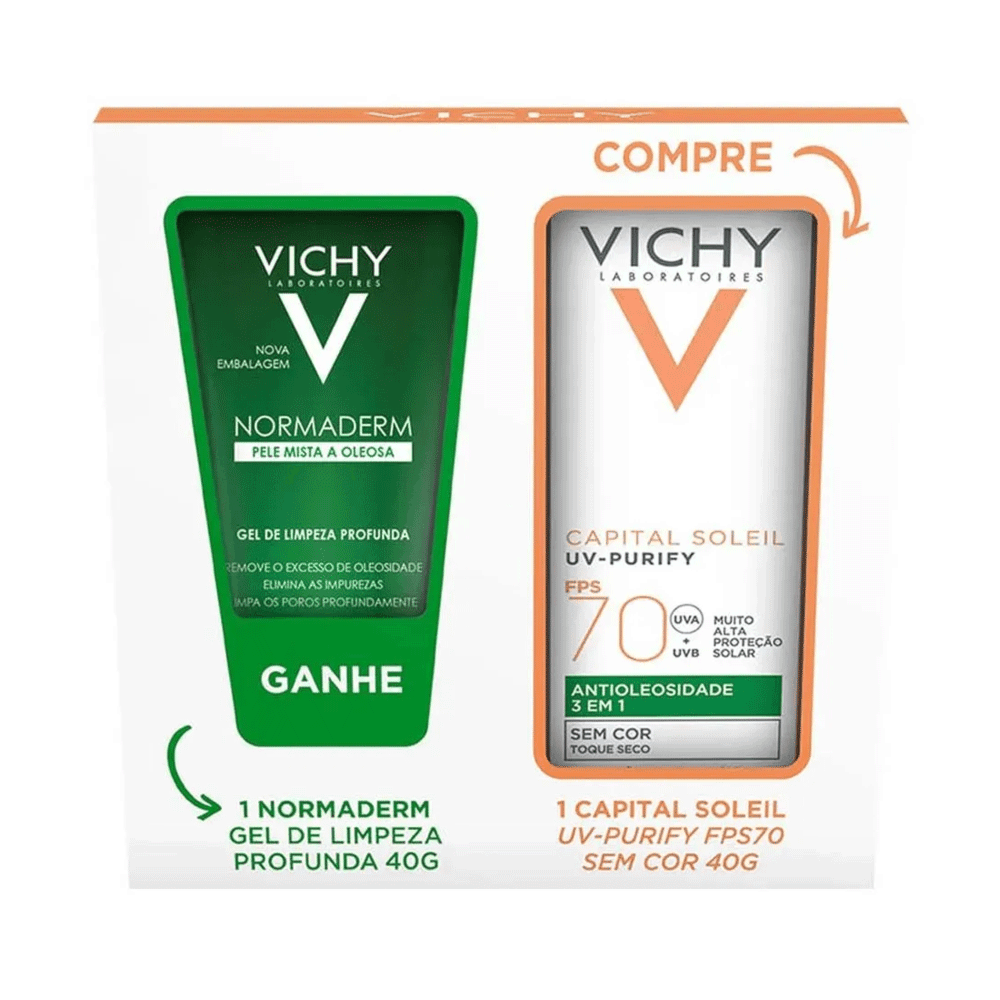 Kit Capital Soleil UV Purify Sem Cor FPS70 40g+Nomaderm 40g