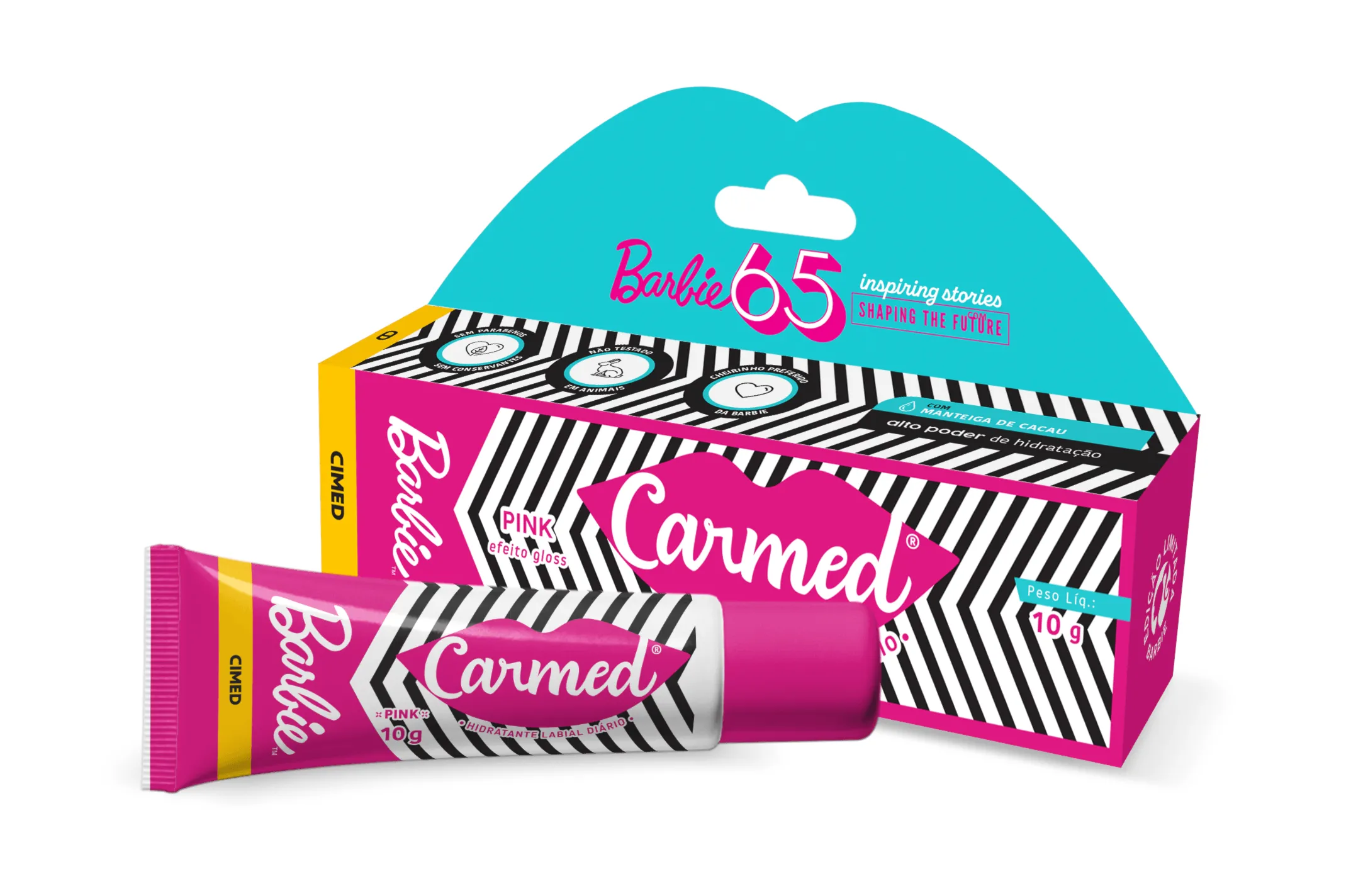 Hidratante Labial Carmed Barbie Pink Efeito Gloss 10g