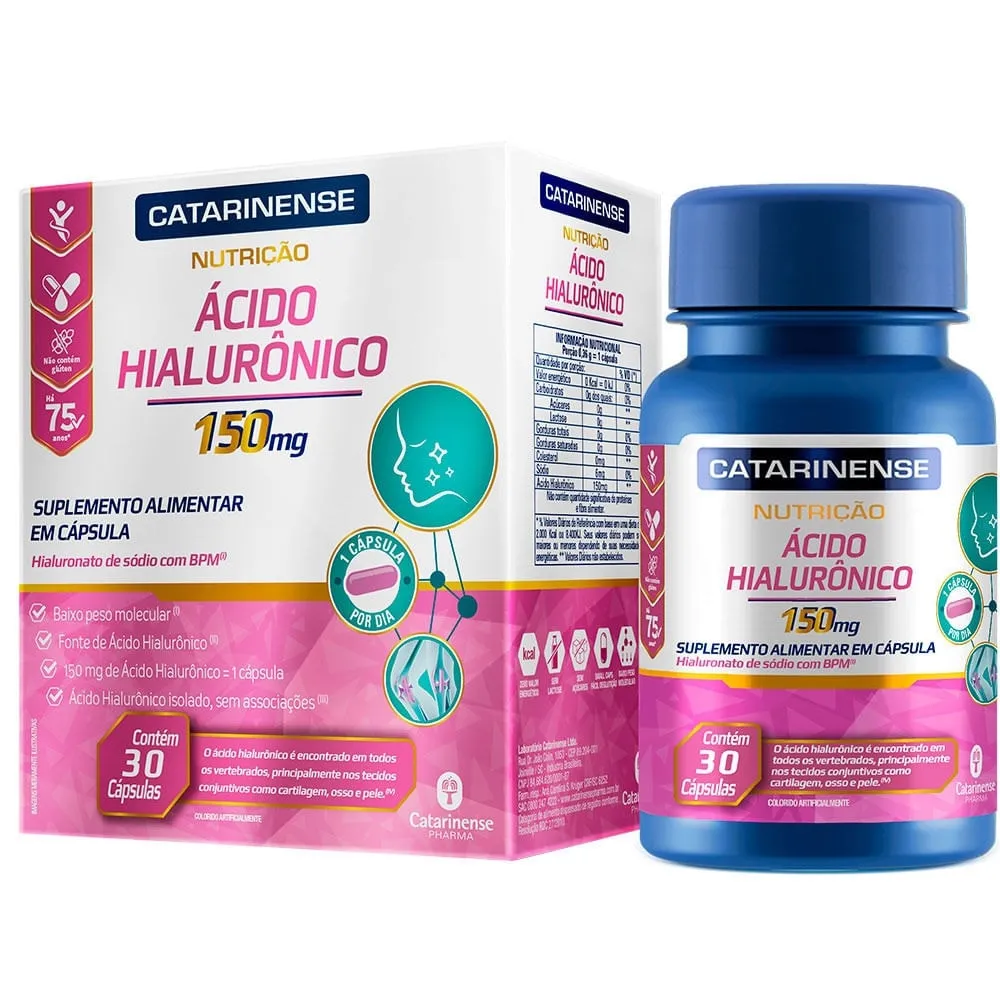 Ácido Hialurônico Catarinense 150mg 30 Cápsulas