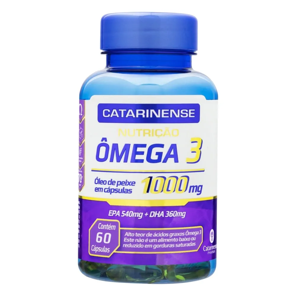 Ômega 3 Óleo de Peixe 1000mg Catarinense 60 Cápsulas