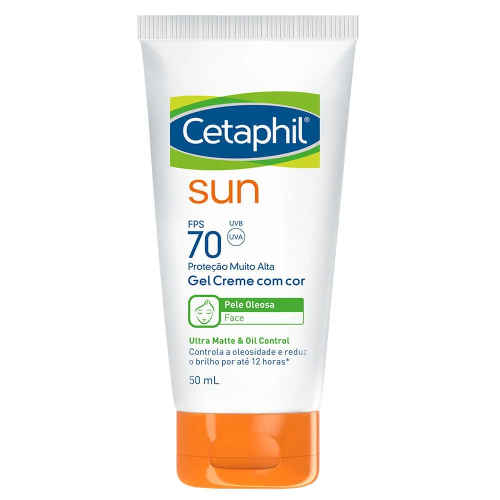 Protetor Solar Cetaphil Sun Com Cor Pele Oleosa FPS70 50ml