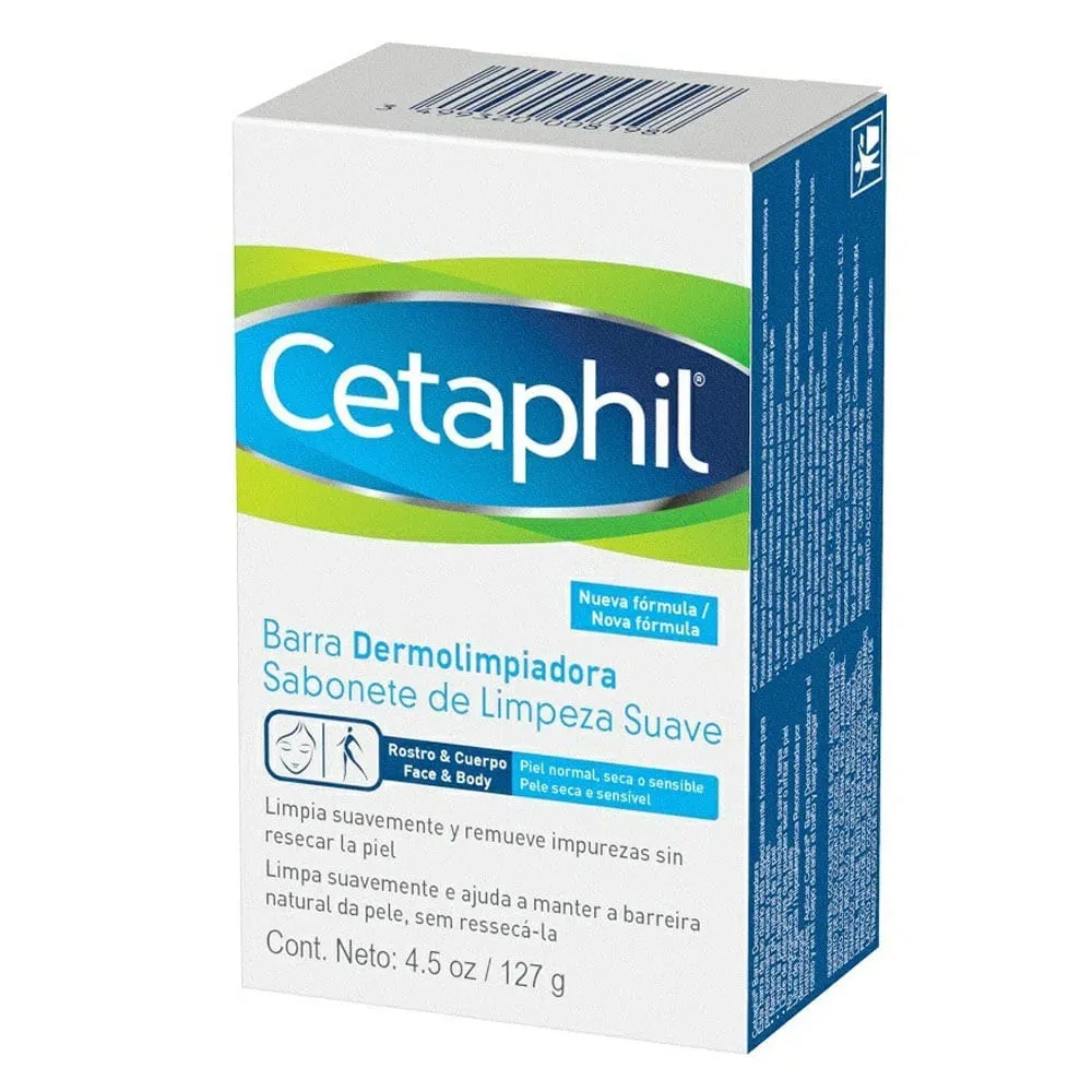 Sabonete Barra Cetaphil Limpeza Suave Rosto e Corpo 127g