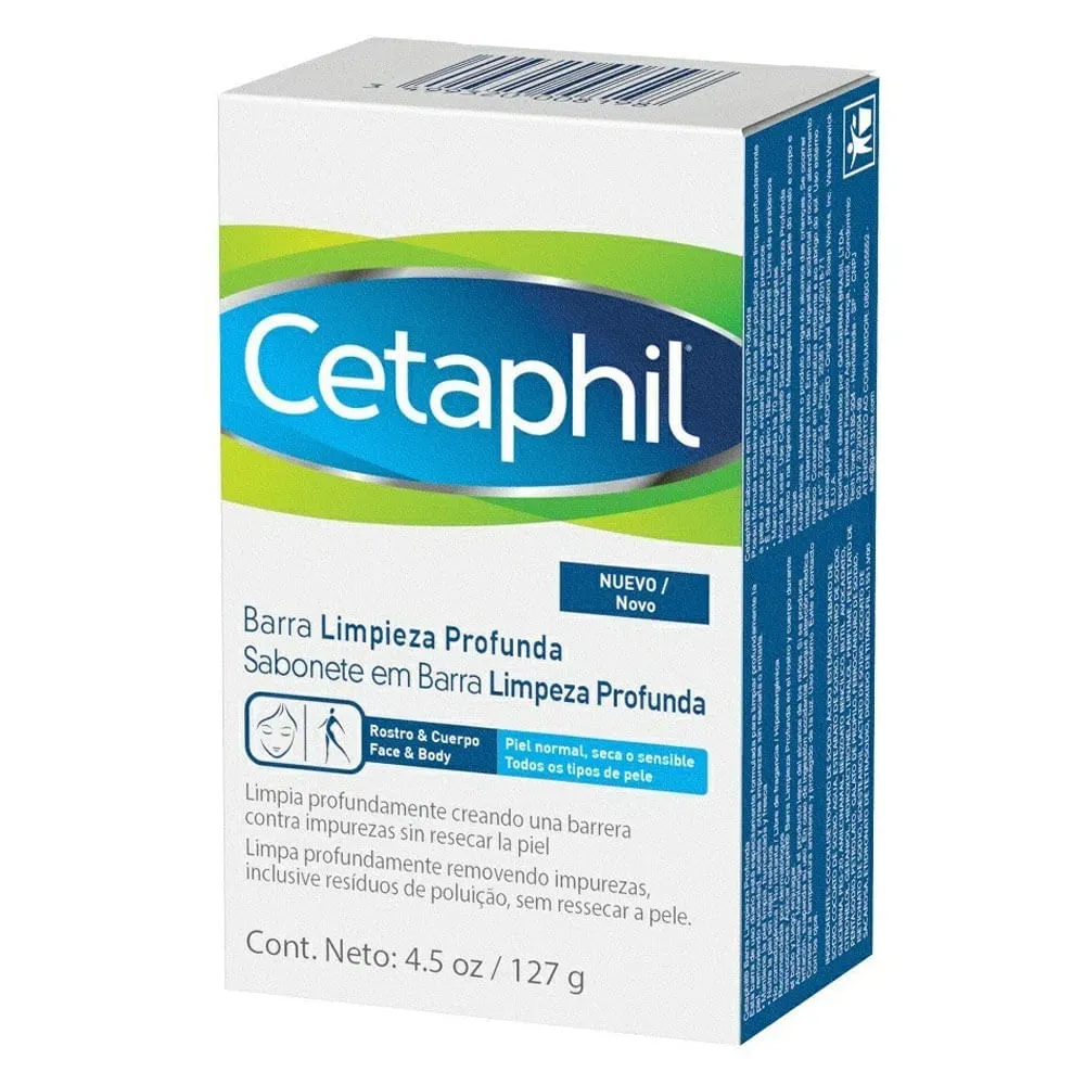 Sabonete Barra Cetaphil Limpeza Profunda Rosto e Corpo 127g