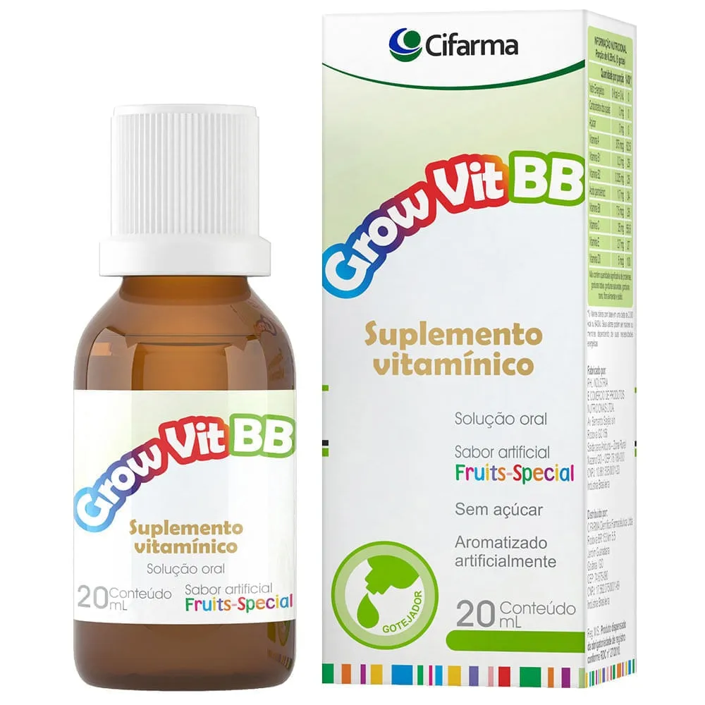 Grow Vit BB Solução Oral Sabor Fruits-Special 20ml