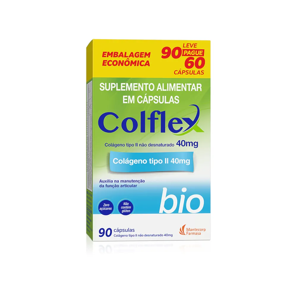 Colágeno Colflex Bio Tipo II Não Hidrolisado Leve 90 Pague 60
