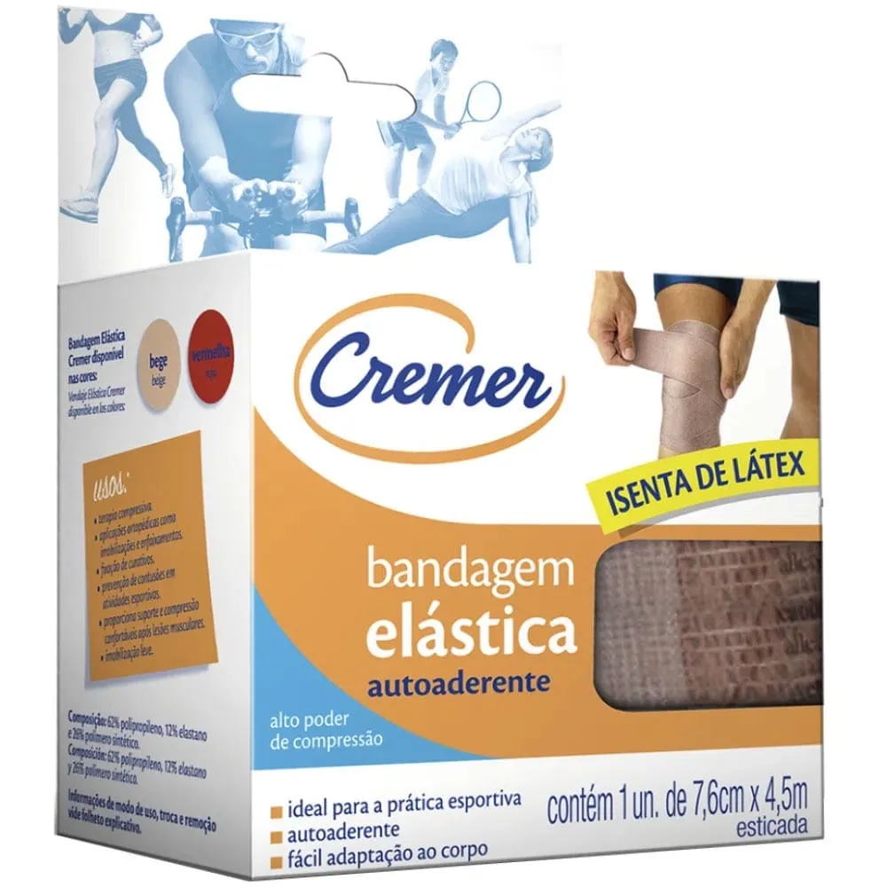 Bandagem Elástica Autoaderente Cremer Bege 7,6cmx4,5m