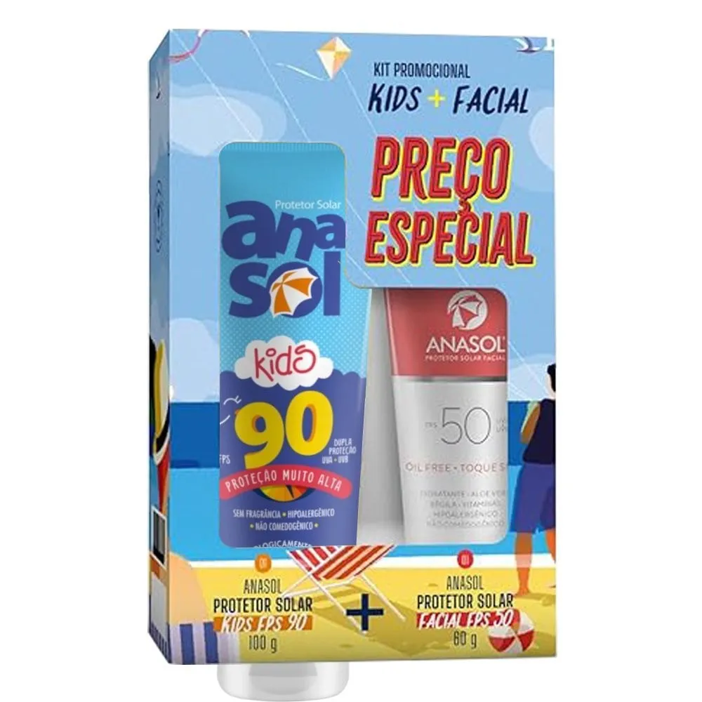 KIT Anasol Protetor Solar Kids FPS 90 100g + FPS 50 60g