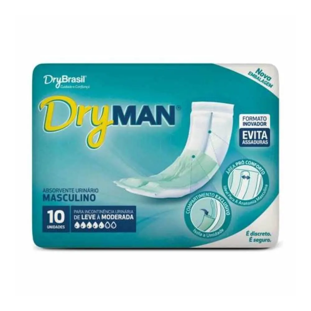Absorvente Dry Man Masculino 10 unidades