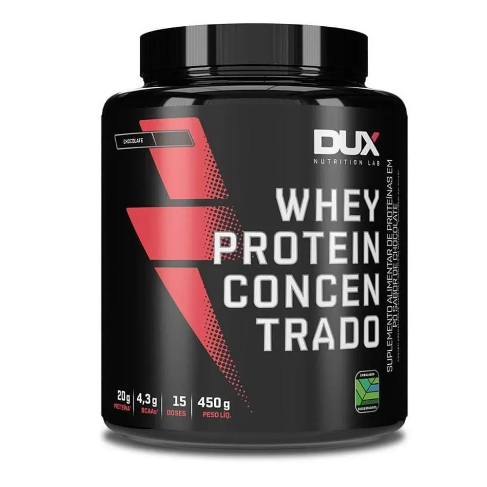 Whey Protein Concentrado Dux Nutrition Chocolate Pote 450g
