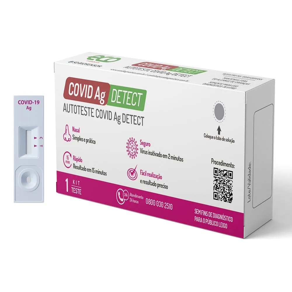 Autoteste Covid-19 (SARS-CoV-2 Coronavírus) Ag Detect Eco 1 Unidade