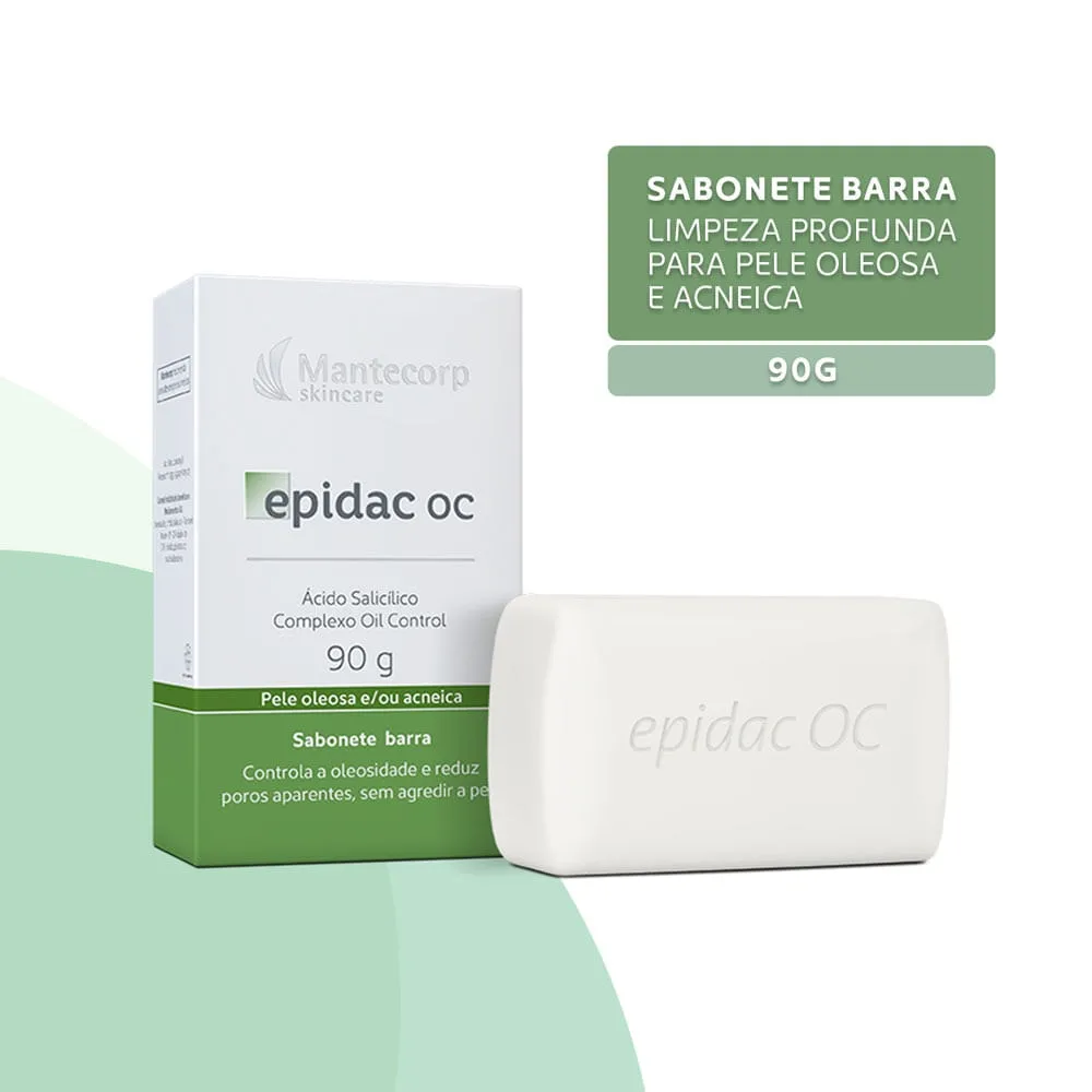 Sabonete Barra Epidac OC Antioleosidade Pele Oleosa Acne 90g