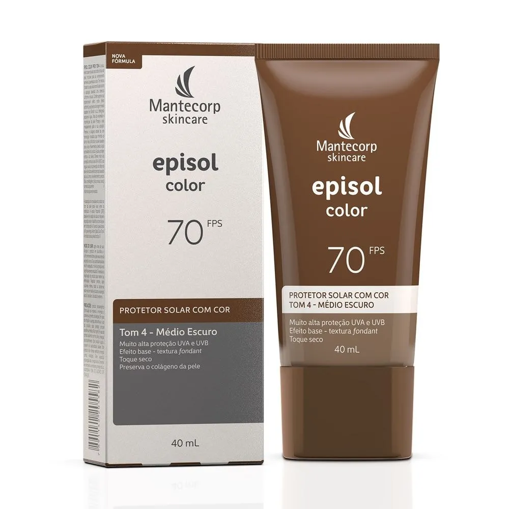 Protetor Solar Episol Color Pele Morena Mais FPS70 40g - Tom 4